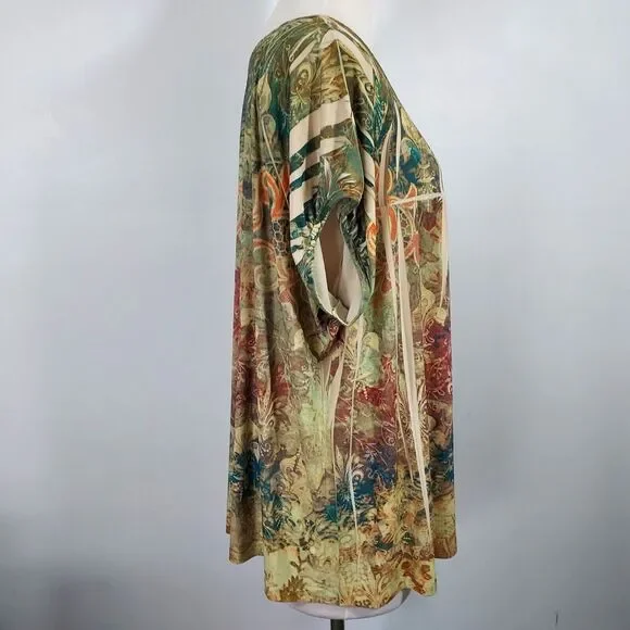 Maurices Shirt Top Flowy Stretch Boho Hippie Womens Plus Size 3X Short Sleeve - Picture 5 of 11